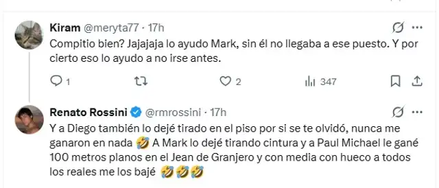 Renato Rossini Jr. asegura que fue mejor competidor de 'La granja VIP'. 'X'