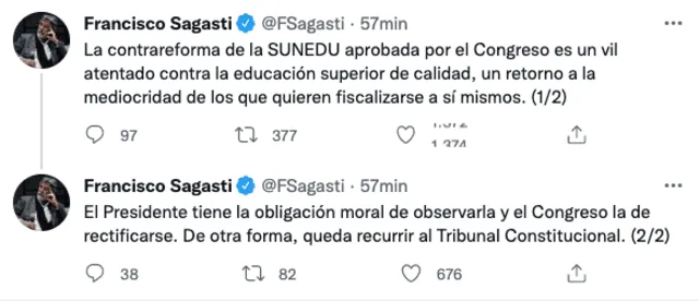 Tweet Sagasti