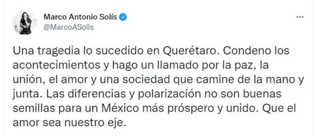 Figuras del medio lamentan hechos de violencia. Foto: captura/Twitter