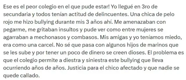 Testimonio de bullying en el colegio Liceo Naval. Testimonio de bullying en el colegio Liceo Naval.