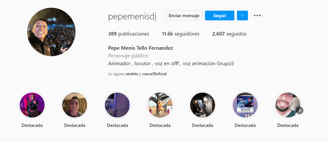 Seguidores de Pepe Menis en redes sociales. Foto: Pepe Menis/Instagram.