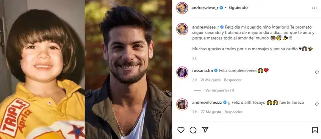 Publicación de Andrés Wiese  Foto: Instagram