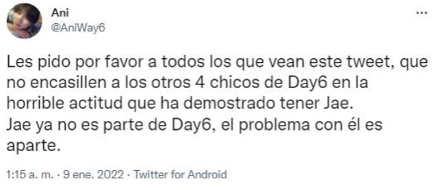 Comentarios sobre la actitud de Jae Park. Foto: Twitter