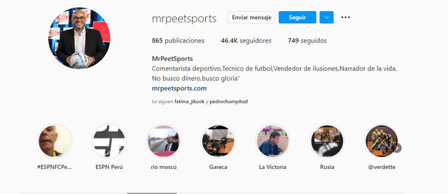 Instagram de 'Mr. Peet'. Foto: Mr. Peet/Instagram.