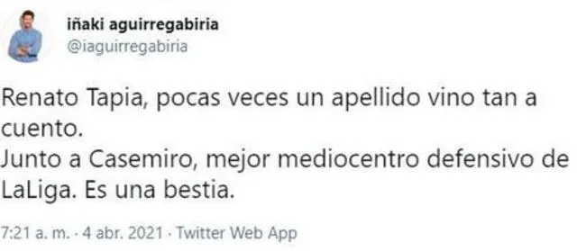 Periodista español elogia a Tapia