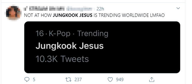 La teoría de Jungkook como Jesús se convirtió en trending topic en Twitter.