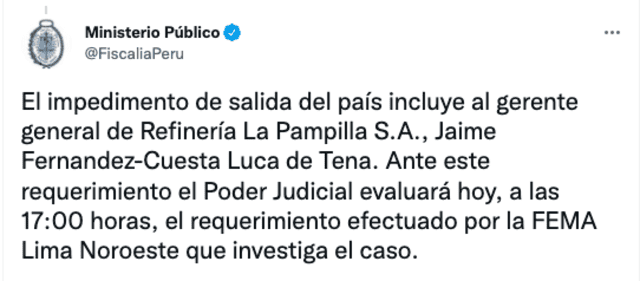 Twitter del Ministerio Público