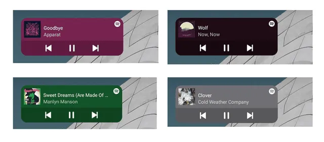 Cómo luce el nuevo widget de Spotify. Foto: 9to5Google