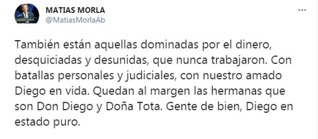 Publicación de Matias Mora en Twitter.