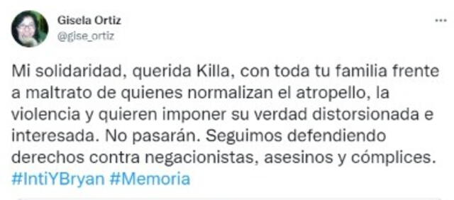 Tuit de Gisela Ortiz