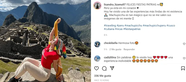 Lisandra Lizama celebra Fiestas Patrias en Cusco. Foto: Instagram