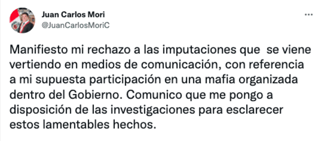 Twitter de Juan Carlos Mori