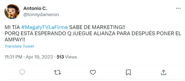 Usuarios reaccionan en Twitter ante ampay que anunció Magaly Medina. Foto: Twitter.   