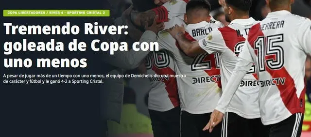 Titular del diario Olé   