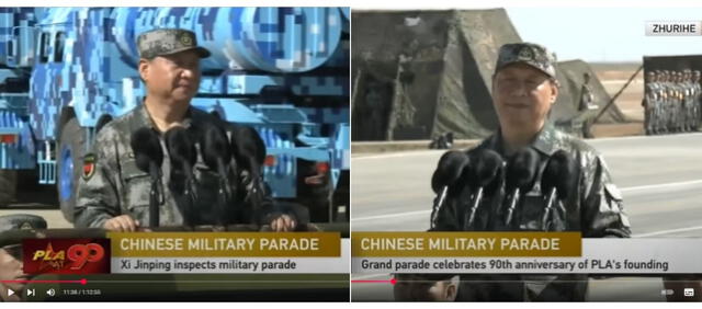 <em>Xi Jinping encabezó el acto militar. Foto: captura de YouTube</em>   