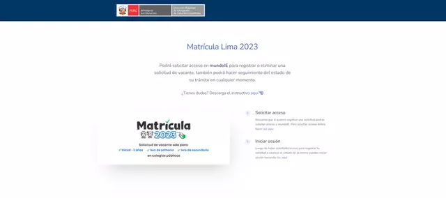 Matrícula Lima 2023