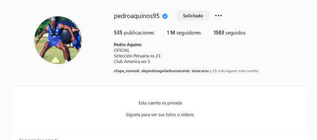  Pedro Aquino bloquea su Instagram. Foto: captura/Instagram<br>   