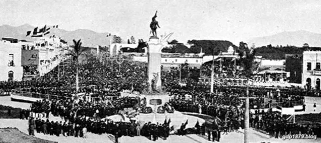 Inauguración del monumento a Bolognesi