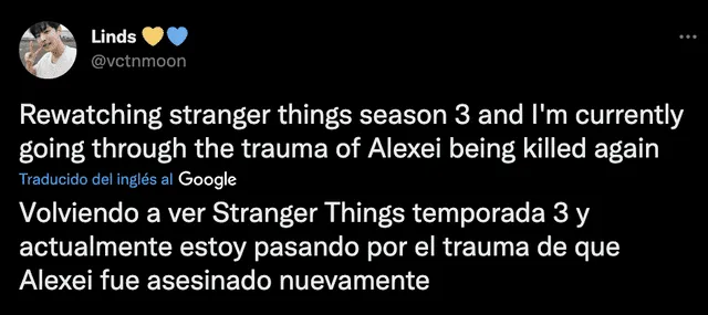 Fans de “Stranger things” recuerdan la muerte de Alexei