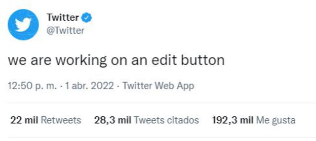 ¿Twitter confirma que los tuits podrán modificarse?: “trabajamos en un botón de edición”