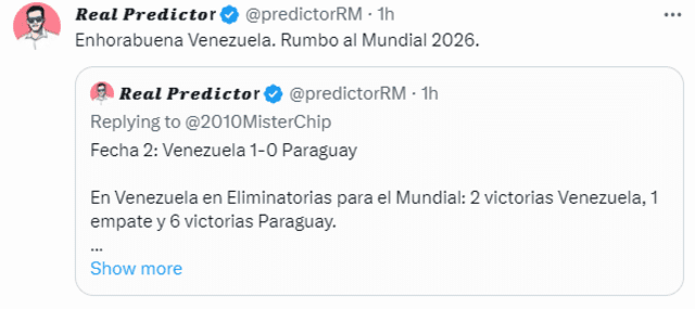 Venezuela le dio una cátedra de fútbol a la selección Vinotinto. Foto: Twitter/La Vinotinto   