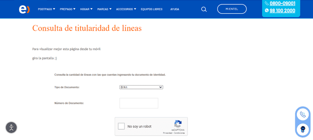 Consulta de líneas