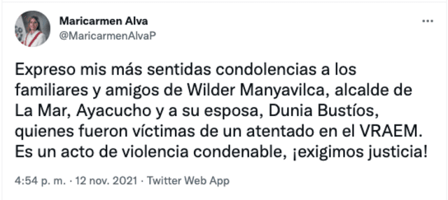 Twitter de María del Carmen Alva