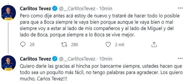 Carlos Tevez dejó un contundente mensaje en redes sociales.