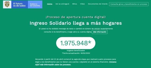 Consulta en ingresosolidario.dnp.gov.co si eres beneficiario del Ingreso Solidario.
