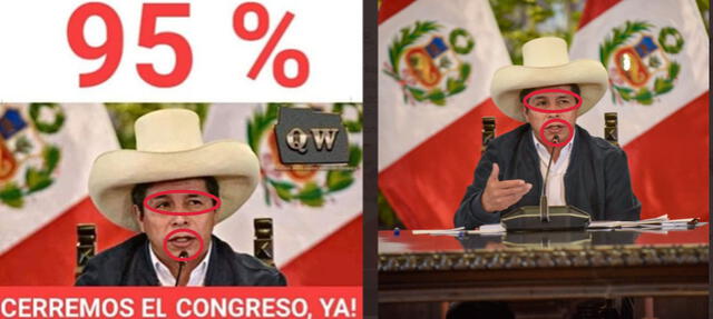 Comparación de imágenes. Foto: captura en Facebook y Twitter - Presidencia del Perú.