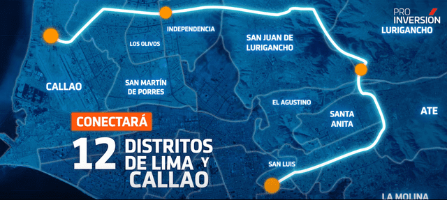  Mapa de ruta del Anillo Vial Periférico. Foto: captura de pantalla/ProInversión/YouTube   