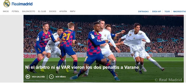 FC Barcelona vs. Real Madrid: web reclamo