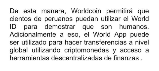 Comunicado de prensa Worldcoin. Foto: Efecto Estrategia Comunicaciones   