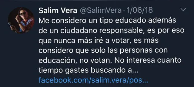 Salim Vera en Twitter