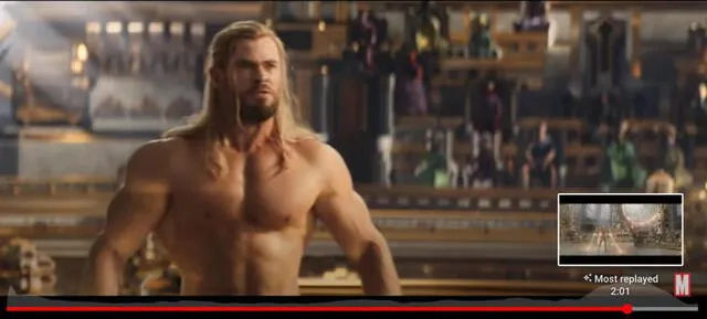 Escena del tráiler de "Thor: love and thunder" con más visualizaciones. Foto: captura Youtube