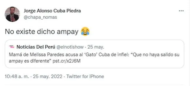El hermano del 'Gato' Cuba desmintió que exista un ampay con otra mujer. Foto: captura de Twitter