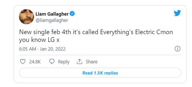 Liam confirmó el título de su próxima canción