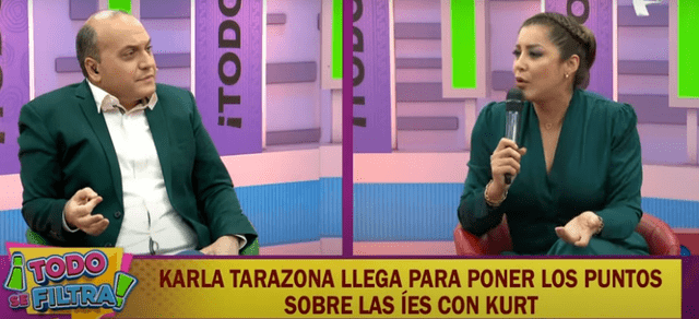  Karla Tarazona y Kurt Villavicencio. Foto: captura de Panamericana Televisión   