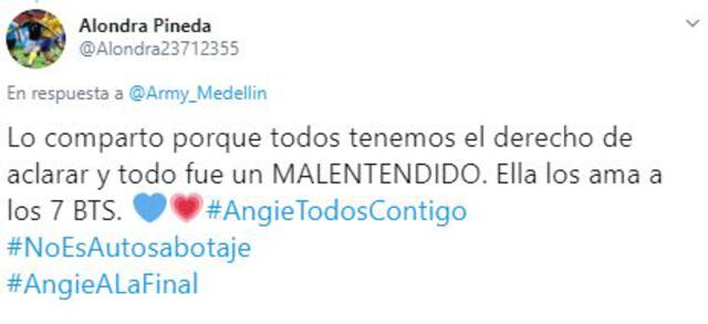 Reacciones a las disculpas de Angie Flores hacia BTS y ARMY