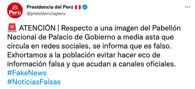 Twitter de Presidencia del Perú