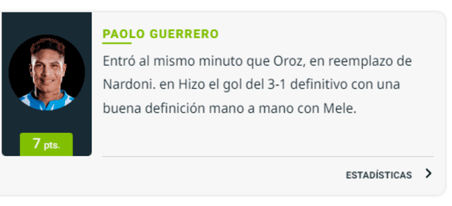  Prensa argentina y su puntaje a Paolo Guerrero. Foto: captura web/Olé   