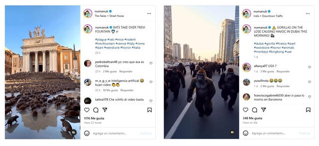 <em>Videos de temática similar creados por el autor del clip viral. Foto: captura de Instagram</em>   