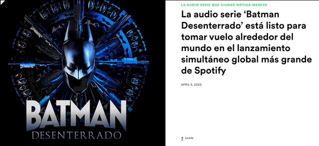 "Batman Desenterrado" en Spotify