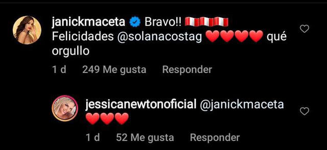 Janick Maceta felicita a Solana Costa por título de Miss Teen Mundial 2021. Foto: captura/ Instagram