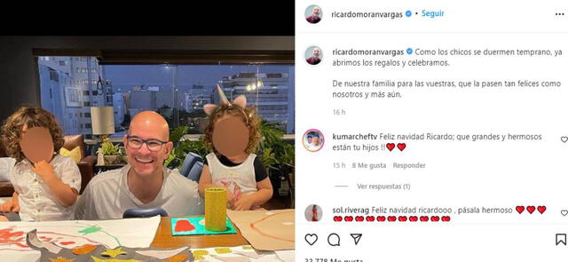 Ricardo Morán comparte divertida postal con sus hijos. Foto: Ricardo Morán/Instagram