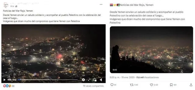 <em>Desinformación sobre el alto al fuego alcanzado por Israel y Hamás. Foto: captura de Facebook / X</em>   