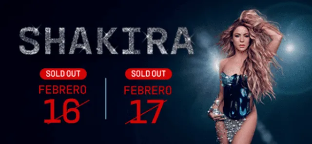 Shakira hizo sold out en sus dos fechas en Perú. Foto: Teleticket   