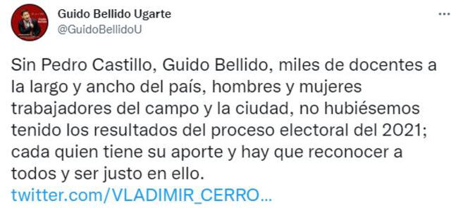 Guido Bellido tras renunciar a Perú Libre.