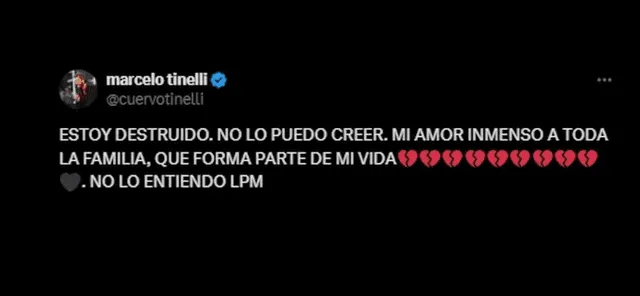 Marcelo Tinelli se pronunció en redes. Foto: X Marcelo Tinelli se pronunció en redes. Foto: X