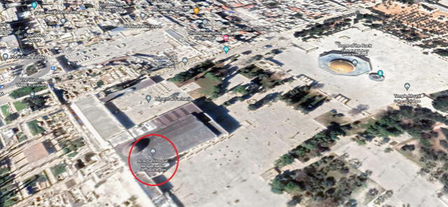 <em> Ubicación de la mezquita Al-Aqsa en el mapa. Foto: captura de Google Maps</em>   